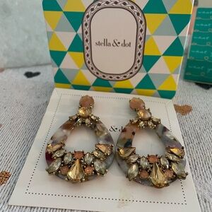 Vintage Stella & Dot Dew Drop Multicolor Statement Earrings